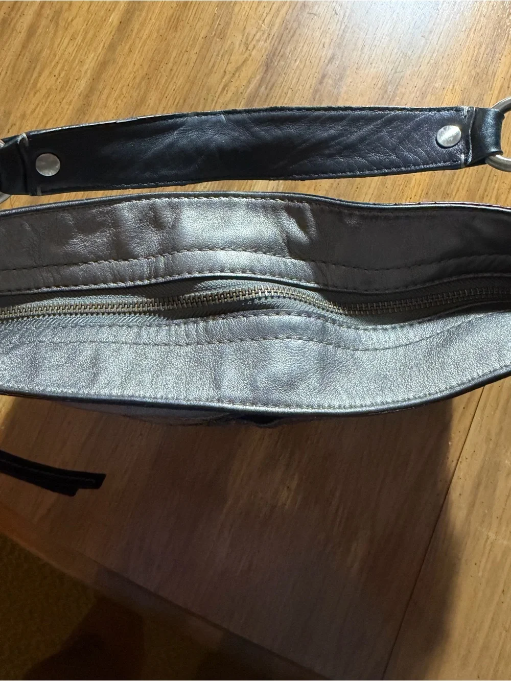 Coach Zoe Patchwork Leather & Fabric Hobo Bag in Black and Gray - Picture 13 of 13